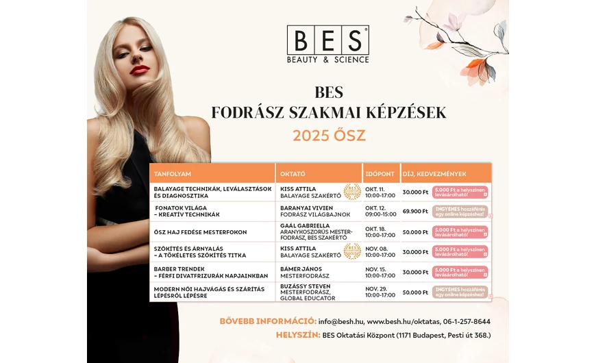 Őszi lendület a szakmában – Jelentkezz a BES 2025-ös fodrászképzéseire!
